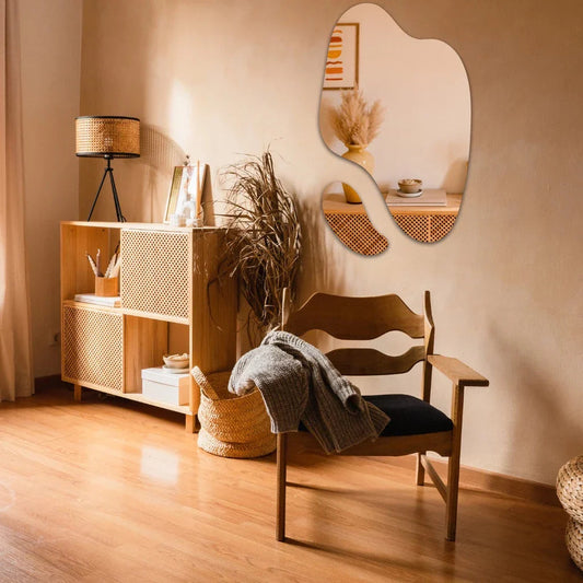 Großer und eleganter organischer Spiegel – futuristisch abstrakt dekorativ (2-teiliges Set) – Sale