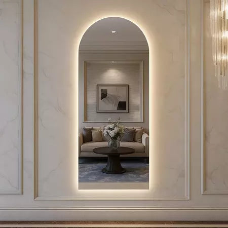 Pinterest Ovaler Spiegel mit geradem Fuß und LED 150 cm / 170 cm – Sale