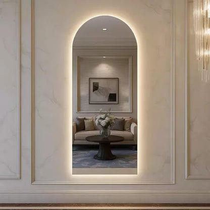 Pinterest Ovaler Spiegel mit geradem Fuß und LED 150 cm / 170 cm – Sale